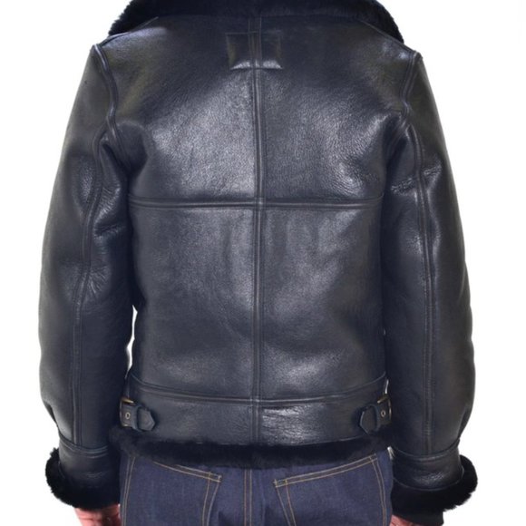 Schott Classic B-3 Sheepskin Leather Bomber Jacket - Picture 2 of 9